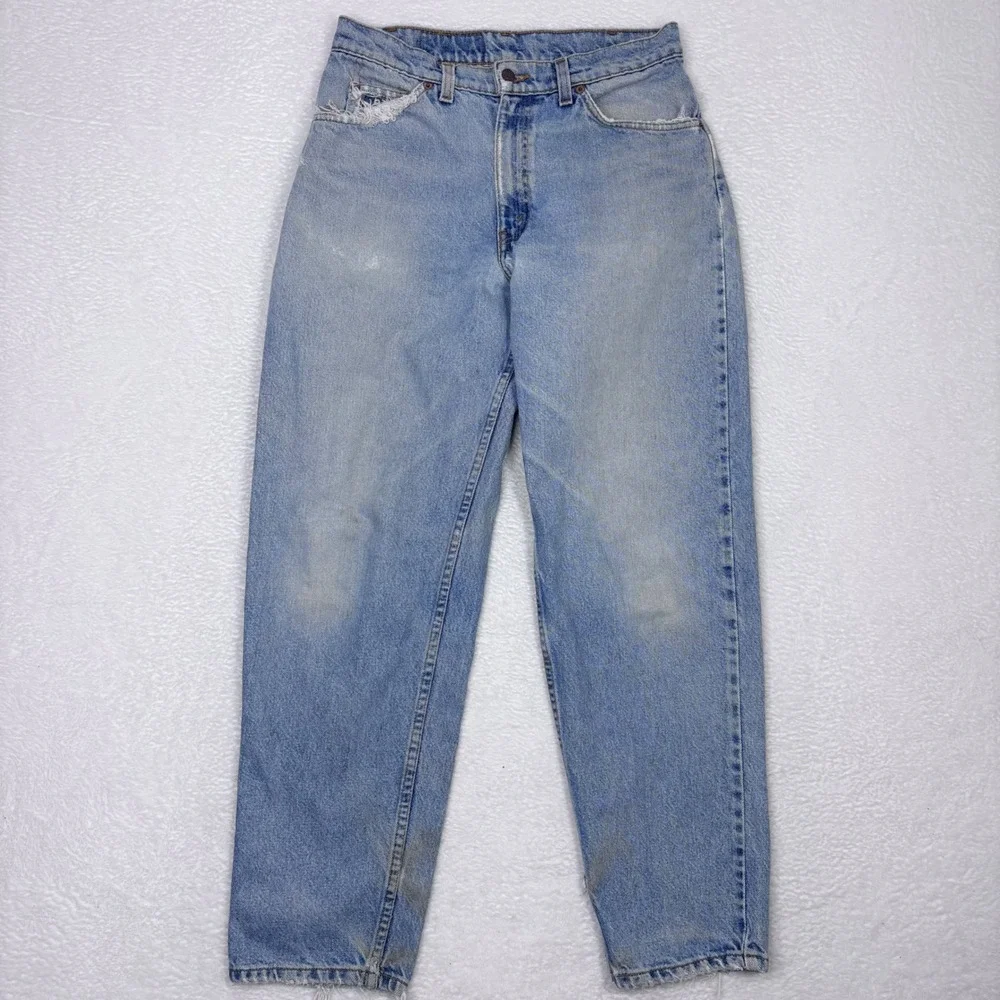 VTG Levi's 560 Jeans 31x30 Measures 29x28 Light Wash Loose Taper Orange Tab 1996